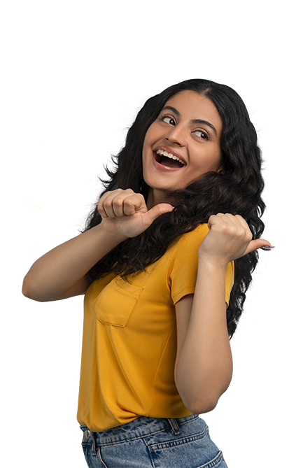 positive-young-indian-woman-pointing-copy-space
